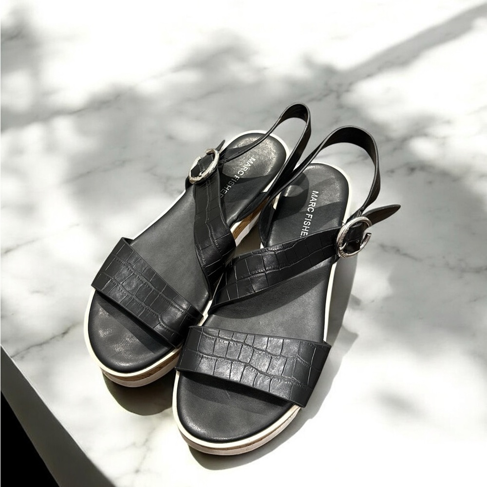 Marc Fisher Black Slingback Sandals